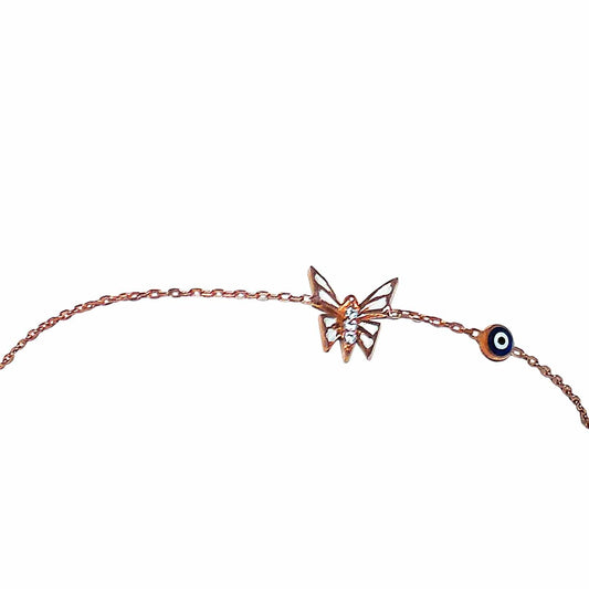 Butterfly & Eye Charm Bracelet