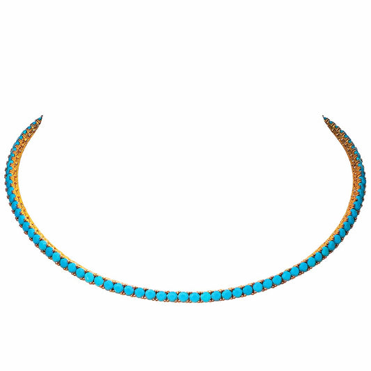 Turquoise Zircon Choker Necklace