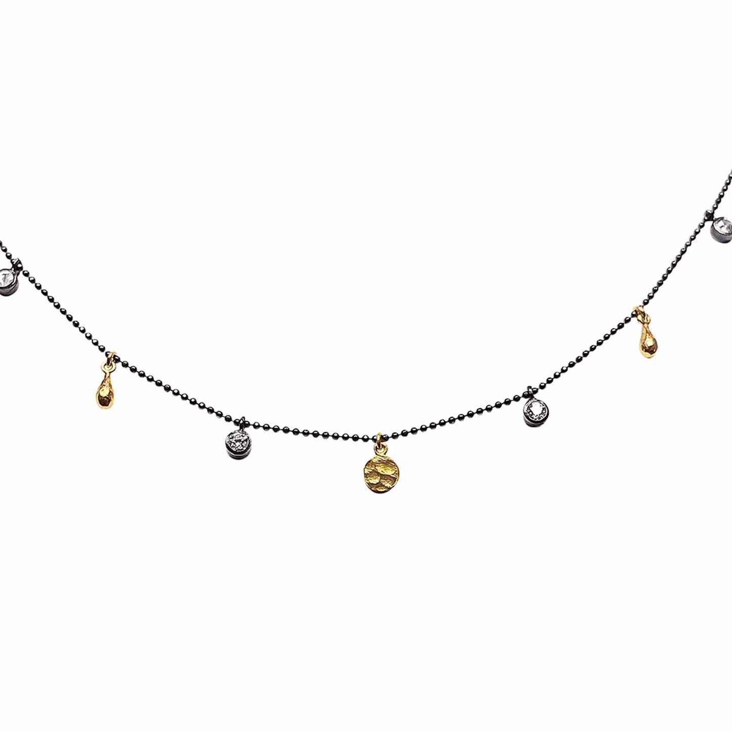 Coin & CZ Charm Necklace