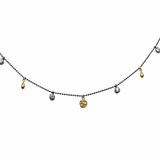 Coin & CZ Charm Necklace